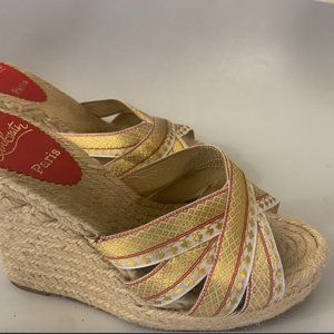 Vintage Christian Louboutin Espadrille Wedge Sandals